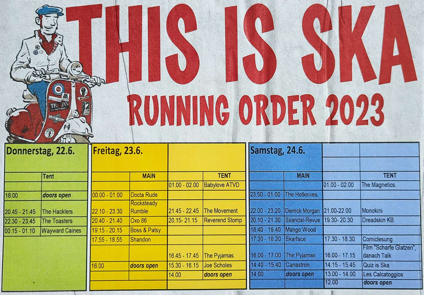 Zweite Running Order - This Is Ska 2023