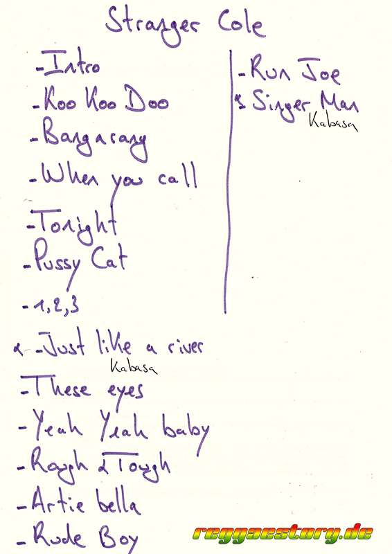 Stranger Cole & The Steadytones - Setlist - TIS 2024