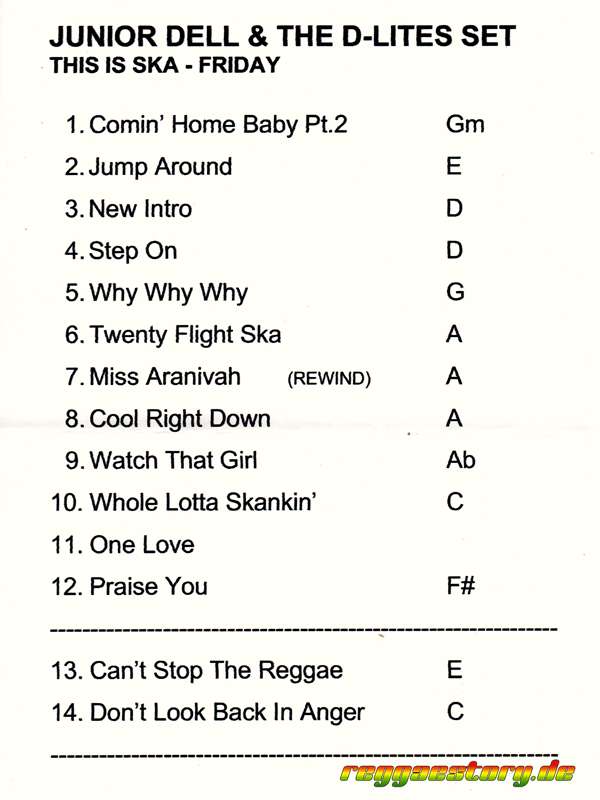 Junior Dell & The Magnetics - Setlist - TIS 2025
